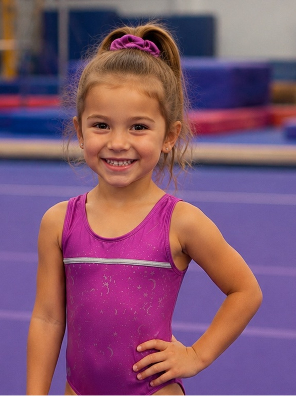 🌜Cat & Jack ⭐️Purple and Silver Girls Size 6/6X Leotard💫
